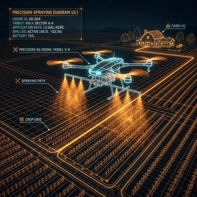 Precision Agriculture Drone Hologram