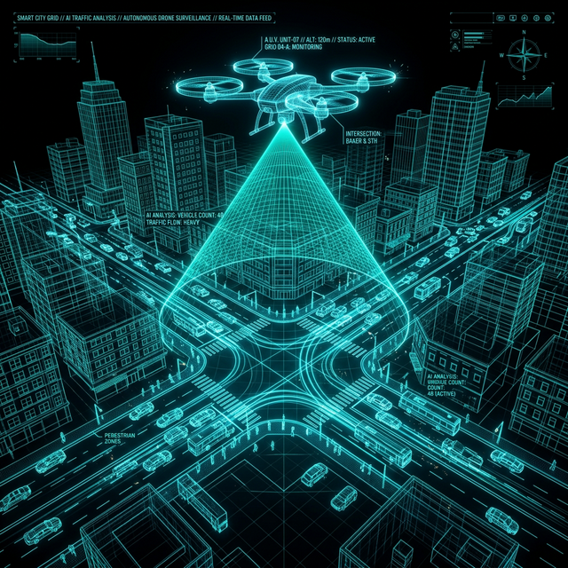 Smart Surveillance Drone Hologram